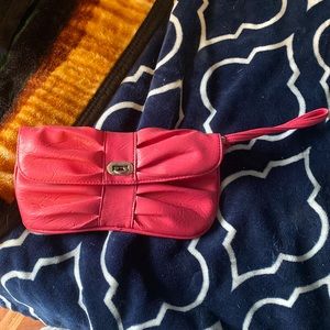 Small hot pink wristlet purse